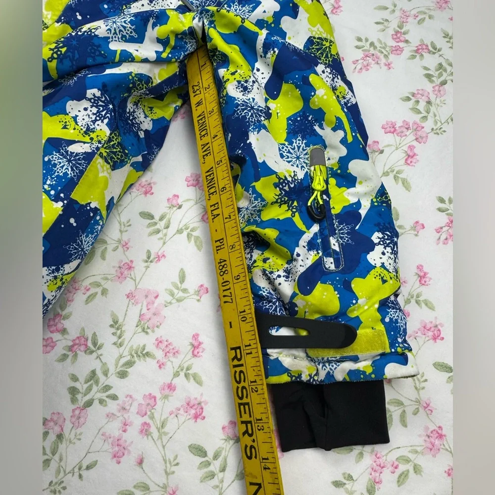 Phibee Big Boy's Waterproof Breathable Snowboard Ski Jacket blue yellow white